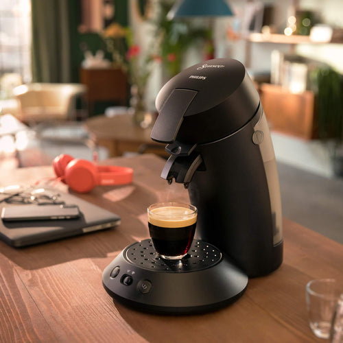 Arveto SENSEO Cafetière à dosette Original Plus - machine à café avec fonctions Crema Plus, Noir intense, CSA210/61