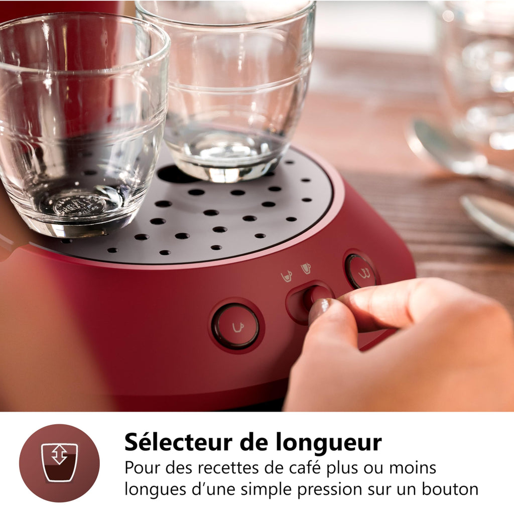 Arveto SENSEO Original Plus Machine à Café à Dosettes – 1 ou 2 Tasses, Rouge, CSA210/91